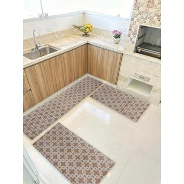 Imagem de Kit 3 Peças Jogo Cozinha Passadeira Emborrachada Não Derrapa - De Cora