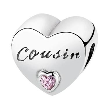 Imagem de Pulseira Feminina De Prata Esterlina 925 Com Berloques De Coração 'Amo