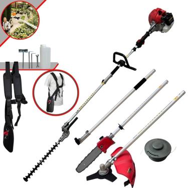 Imagem de Podador de Galhos Bipartido Multifuncional À Gasolina 2T TBC43MT 43cc 1,8HP 9200rpm Com Carretel Nylon + Faca 3 Pontas + Sabre 10 Polegadas + Extensor