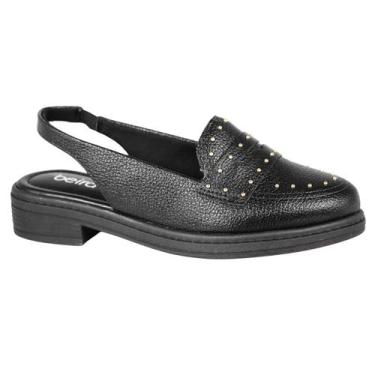 Imagem de Mule Beira Rio Sapato Slingback Feminino Tachinhas 4312.107 Cor:Preto 