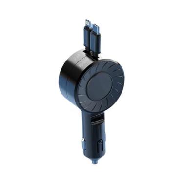 Imagem de Carregador De Carro Retrátil Rápido De 100W 3 Em 1, Máx. 50W Com 2 Cab