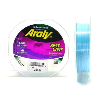 Imagem de Linha Monofilamento Araty Best Cast 0,25mm - 300 Metros, Branco azulad
