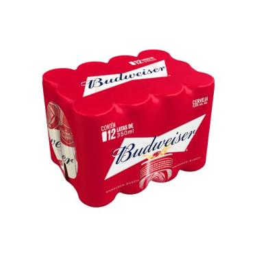 Imagem de Cerveja Budweiser, American Lager, Lata Sleek 350ml, Pack com 12 unidades