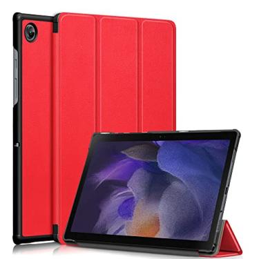 Imagem de Kepuch Couro-PU Capas Bolsas Estojos para Samsung Galaxy Tab A8 2022 SM-X207,A8 2021 SM-X205 SM-X200 - Vermelho