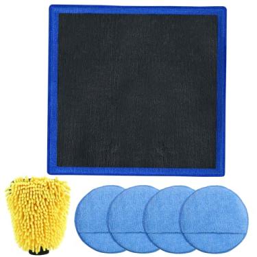 Imagem de Toalha de Barra de Argila AIVS, Argolas de Argila de Alta Qualidade com Luva de Lavagem de Carro e Almofadas de Aplique de Cera de Microfibra para Cuidados com o Carro, Remove rapidamente os Contaminantes de Superfície de Carros, 1 Kit de Limpeza