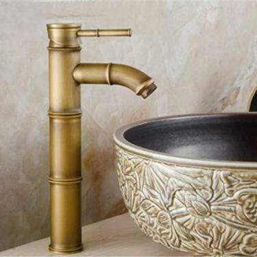 Imagem de Bacia de banheiro com acabamento em bronze preto e bronze antigo, torneira misturadora quente e fria, torneira de cascata, 12