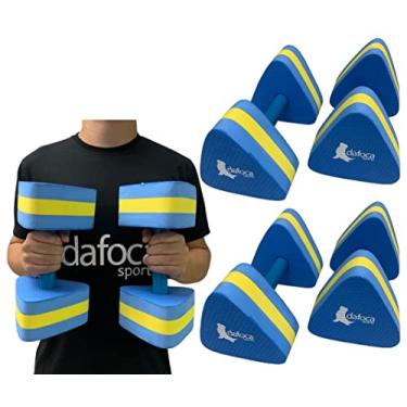 Imagem de Kit 2 Pares de Halteres Hidroginástica Grande em EVA DF1093-A G 3 a 4kg Azul/Amarelo