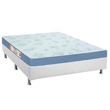 Imagem de Cama Box Casal: Colchão Espuma D45 Castor Sleep Max + Base CRC Courano White(138x188)