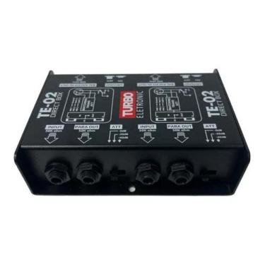 Imagem de Direct Box Passivo Duplo Estéreo TE02 Turbo | 2 Canais | Atenuação | Entradas Instrumentos | Saída Paralela | Saída Balanceada