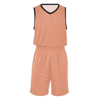 Imagem de Camiseta de basquete para meninas, cor roxa e rosa, ajuste confortável, camiseta de treino de futebol 5 a 13 anos, Salmão claro, XXG