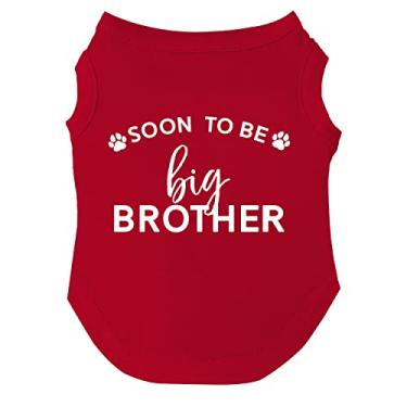 Imagem de Camiseta Soon to Be Big Brother | Sem mangas | Anúncio de gravidez | Novo bebê | Revelação de gênero | Sessão de fotos (vermelho, 3GG 52)