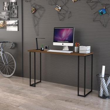 Imagem de D+MOB Mesa De Estudo 120cm Estilo Industrial Com Pés De Ferro Preto Cor: Imbuia