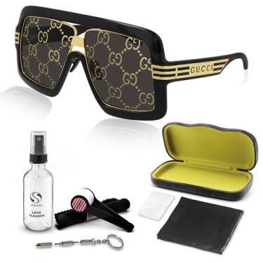 Imagem de Gucci GG0900S Óculos de sol com logotipo de máscara de topo plano com lentes não polarizadas - Epítome de estilo