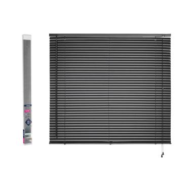 Imagem de Persiana Horizontal 120X130Cm Pvc Plastica Preta Primafer