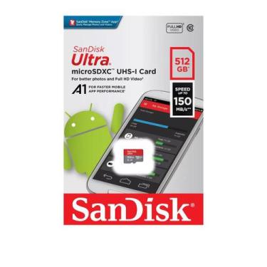 Imagem de Cartão Memória Micro Sd Sandisk 512gb Microsd Ultra 150mbs Original