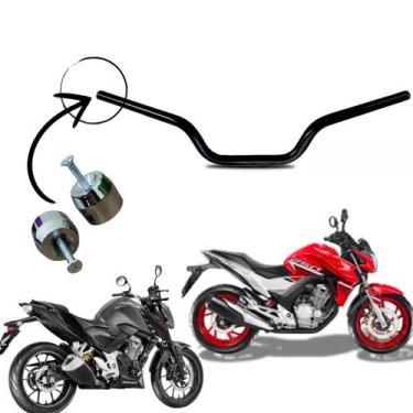Imagem de Guidão Com Pezinho Peso Moto Cbx 250 Twister Preto Fosco 2014 Diante A