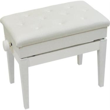 Imagem de Banqueta Branca,Assento,Banco De Piano,Teclado - Aj Som Acessórios Mus