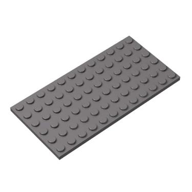 Imagem de Classic Grey Plates Bulk, Dark Gray Plate 6x12, Building Plates Flat 10 Piece, Compatible with Lego Parts and Pieces: 6x12 Gray Plates(Color: Dark Gray)