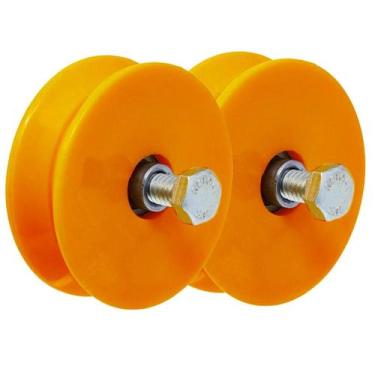 Imagem de Kit 2 Roldana 2.1/2" Portão de Correr de Nylon Reforçada c/ Rolamento 