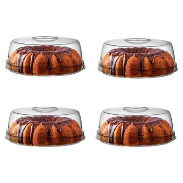 Imagem de Kit 4 Boleira para Bolo Gourmet Tampa Acrílico Cristal Paris - 3T