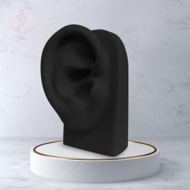 Imagem de Orelha De Silicone - Expositor Base Vertical - Preta - J&F, Direito