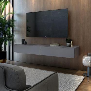 Imagem de Rack Linha Eros Para Tv Modelo Suspenso Na Parede Em MDP/MDF Robusto -