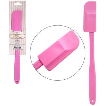 Imagem de Mini espatula de pao duro de silicone jelly rosa 21x2,5cm td - EXCELEN