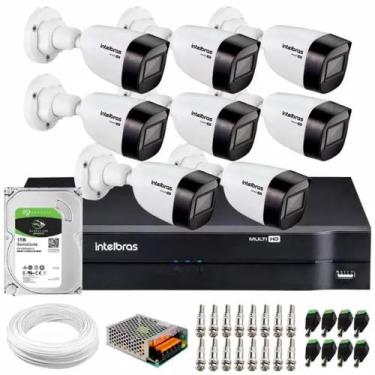 Imagem de Kit 8 Câmeras VHD 1120 B + DVR Intelbras + HD 1TB + App + Fonte, Cabos