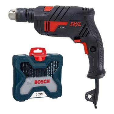 Imagem de kit Furadeira Impacto 1/2" 220V Skil 6555 570W X-line 33 PÇS - BOSCH