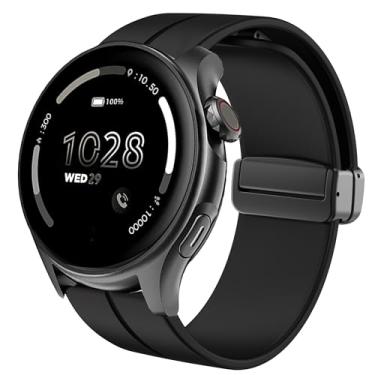 Imagem de Lamshaw Compatível com pulseira de relógio inteligente Cubitt Viva Pro, pulseiras de substituição esportivas de silicone macio compatíveis com Smart Watch Cubitt Viva Pro, Viva, Aura Pro, Aura (preta,