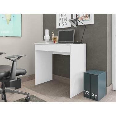 Imagem de Mesa Escrivaninha para Notebook Estudos Trabalho Casa Quarto com Gavetas cor Branca