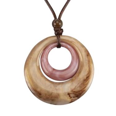 Imagem de Jeniiahua Colar longo com pingente feminino vintage ajustável com contas Y gargantilha estilo étnico hippie, Couro sintético, Sem Pedra Preciosa