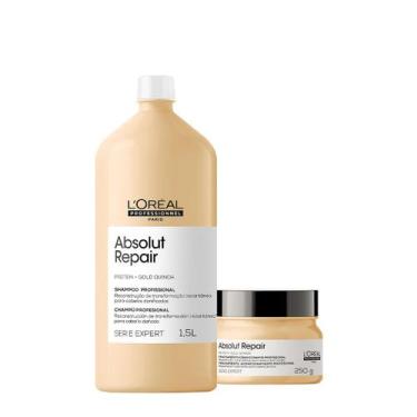 Imagem de Kit L'Oréal Professionnel Absolut Repair Gold Shampoo Máscara 250 (2 p