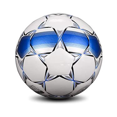 Imagem de Bolas de futebol esportivas tamanho 4 e tamanho 5, tamanho oficial de bola de futebol profissional, interior e exterior, perfeita para jogos ou jogos ao ar livre (azul, tamanho 4)