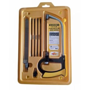 Imagem de Conjunto mini serra arco  lâminas  serrote multiuso para madeira, PVC,