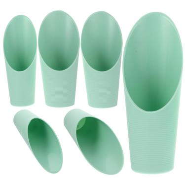 Imagem de Kisangel Conjunto de colher de solo manual de jardim, 6 peças de colheres de solo de bonsai balde de pá de plástico, fácil de armazenar e transportar para meninos, meninas e adultos