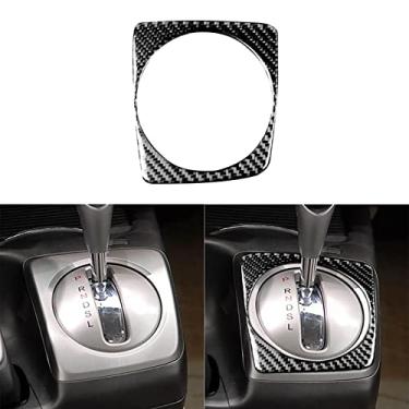 Imagem de PJFUS Adesivo de mudança de marchas do console central compatível com Civic 8 Gen 2006-2011 (Preto)