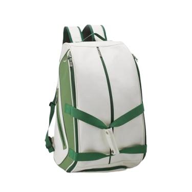 Imagem de Vaveren Mochila organizadora de mochila de pickleball, bolsa impermeável para badminton, armazenamento de raquetes, para treinamento ao ar livre, Branco E Verde