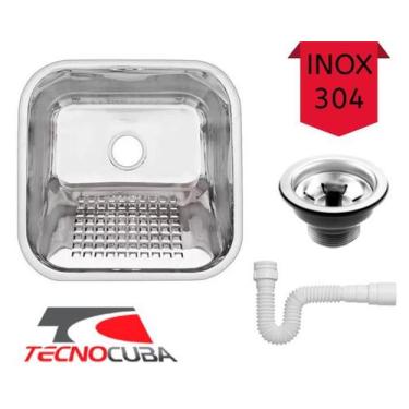 Imagem de Tanque Square 40x40 + válvula + sifão (Polido) - Tecnocuba