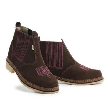Imagem de Bota Botina Feminina Couro Texana Montaria Rodeio Country - NewComfort