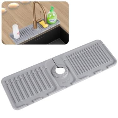 Imagem de Tapete de torneira para pia de cozinha, protetor de respingos de silicone premium Kingmall com propriedades de secagem rápida, bandeja protetora para pia ideal para pias de pedra em cozinha e banheiro