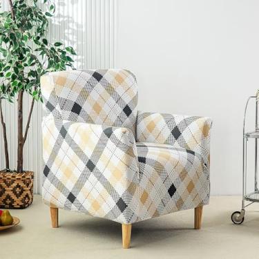 Imagem de Capas de cadeira Wingback estampadas com braços, protetores elásticos macios, protetor de móveis fácil de instalar para escritório e casa - Tipo 08||Tamanho regular
