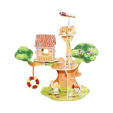 Imagem de Crianças 3D DIY Puzzle Castelo Modelo Desenho Animado Brinquedo De Pap