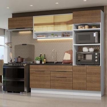 Imagem de Armário De Cozinha Completa 270cm Branco/rustic Stella Madesa 09 Branc