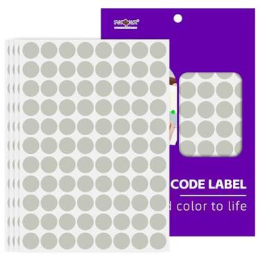 Imagem de PARLAIM Etiquetas adesivas de ponto de código de cor de 9,5 cm, adesivos GreyCircle, etiqueta de pontos redondos para marcação de escritório em casa, organização, 1320 peças (cinza)