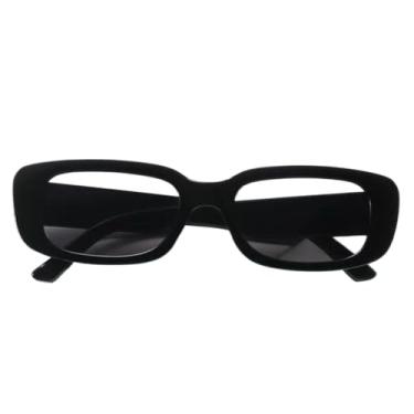 Imagem de Óculos de Sol Feminino Hexagonal Dourado(Preto Retro)