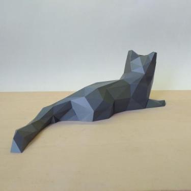 Imagem de Gato 28 Cm De Comprimento - Decoração, Presente, Enfeite - Toque 3D, C
