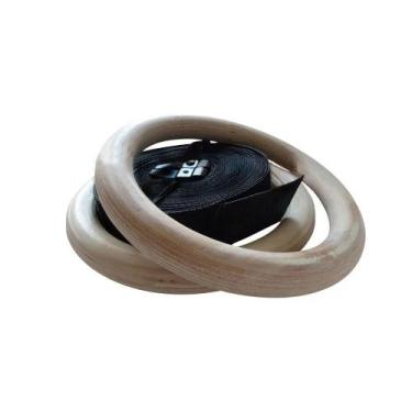 Imagem de Argola olímpica de madeira para exercícios de suspensão rae fitness