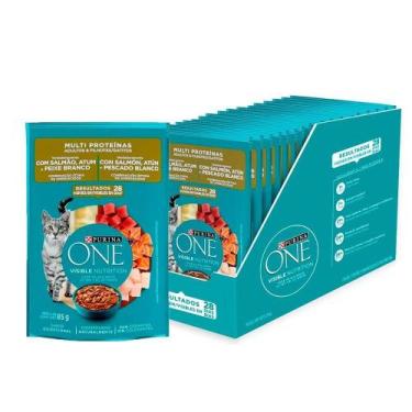 Imagem de Caixa 15Un. Ração Úmida Purina One Sachê Gatos Multi