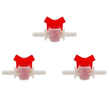 Imagem de KKUANG 3 peças de plástico de 3/8 polegadas interruptor de diâmetro igual regulador válvula de desligamento mangueira válvula de esfera de irrigação por gotejamento farpado para canteiros de flores
